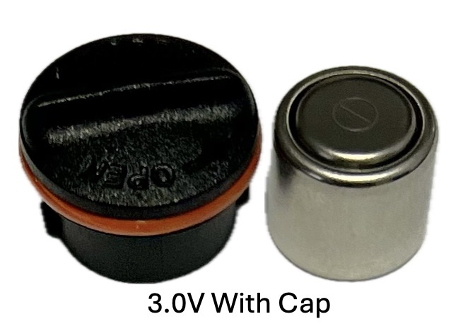 3.0 Volt Lithium Batteries (2) With Battery Caps  Image